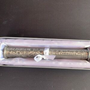 Certificate Holder First Communion Keepsake Metal Document Decorative Memory